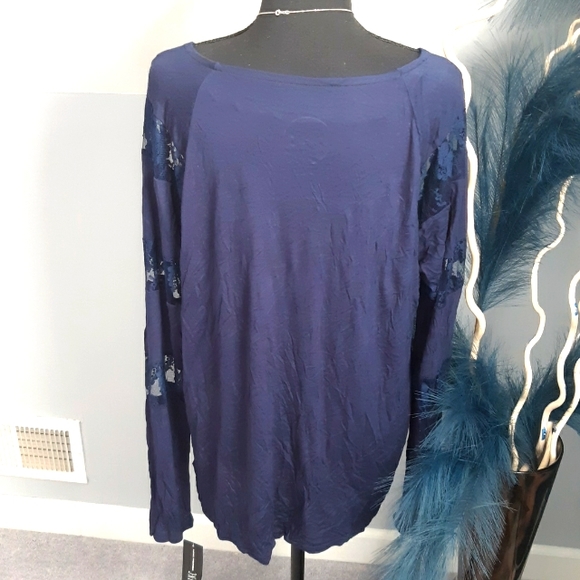 Blue cotton lace top - Picture 4 of 6